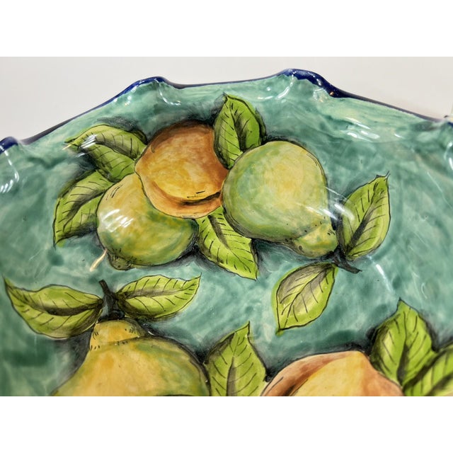 Mid 20th Century Fruit Bowl Footed Ceramic, Santa Rosa, Majolica Style, Vantage Mexican Pottery For Sale - Image 13 of 15