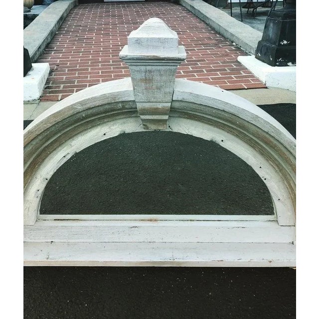 Large Half Round Pediment Mirror in Whitewashed Pine For Sale In New York - Image 6 of 12