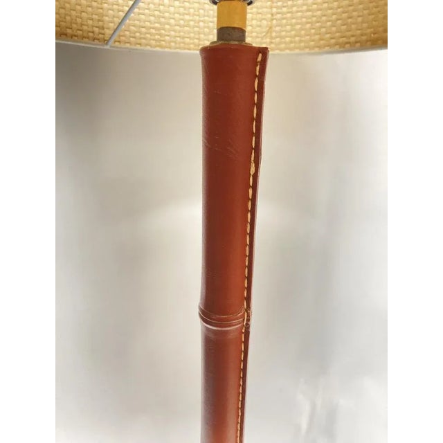 1950s Leather Floor Lamp by Jacques Adnet, 1950s For Sale - Image 5 of 6