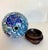 Vintage Display Size Blue Floral Cloisonné Egg on Wood Stand For Sale - Image 12 of 12
