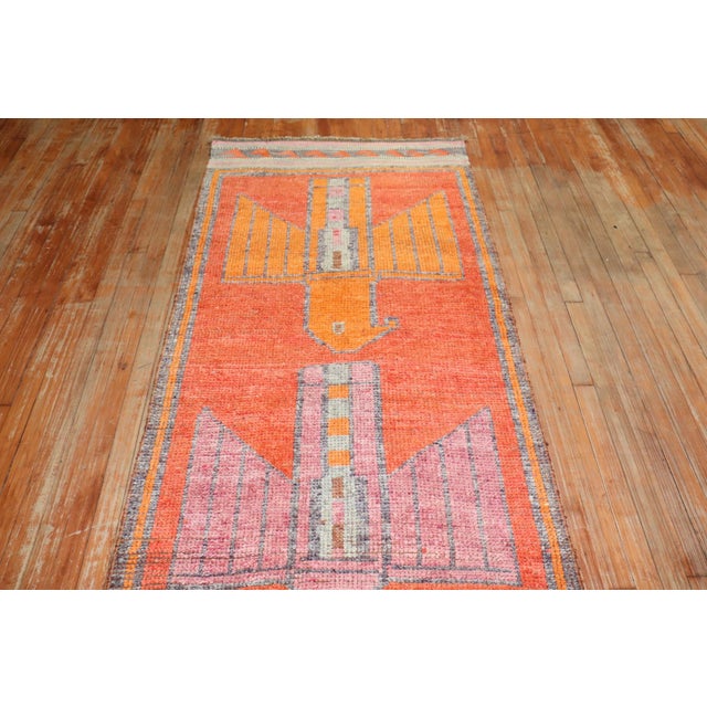 Textile Vintage Pigeon Turkish Kurd Runner - 3'3" x 11' For Sale - Image 7 of 9