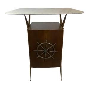 1950s Italian Modernist Ships Wheel Bar
