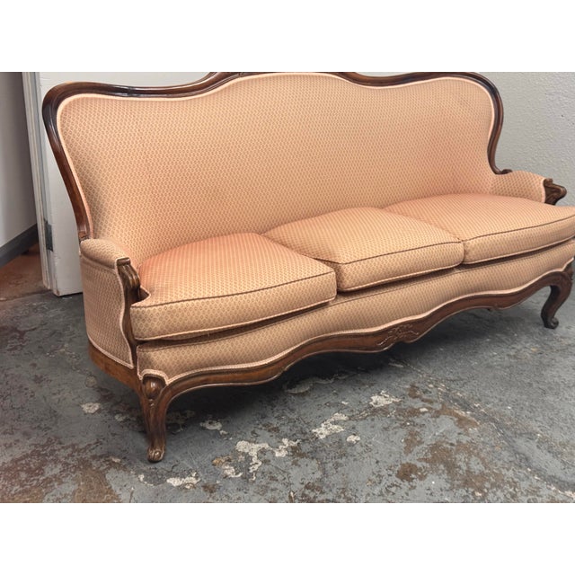French French Louis XV Style Carved Wood Canapé Sofa, Antique For Sale - Image 3 of 12