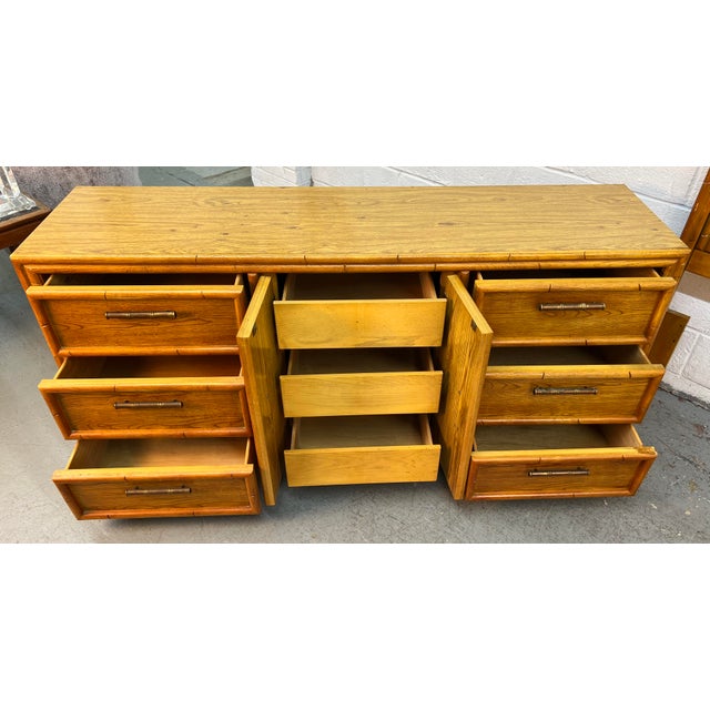 Mid 20th Century Faux Bamboo Credenza by Lea For Sale - Image 4 of 7