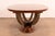 Henredon Art Deco Ash and Burl Wood Parquet Top Pedestal Extension Dining Table, Newly Refinished For Sale - Image 14 of 15