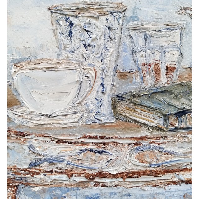 Contemporary "When Time Stood Still" Original Expressionist Interior Scene Painting by Shabana Godhrawala For Sale - Image 3 of 11