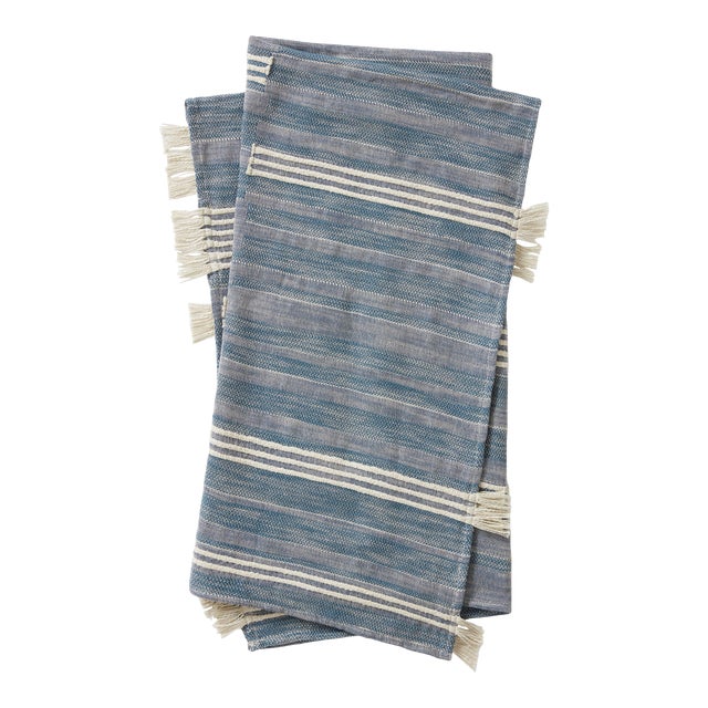 Amber Lewis x Loloi Sur Blue 4'-2" x 5' Throw For Sale