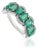 Modern 2.91ct Pear Cut Emerald & Diamond 14k Gold Half Eternity Band Ring Size 5.5 For Sale