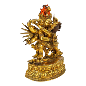 Large Tibetan Vajrabhairava Gilt Bronze Statue