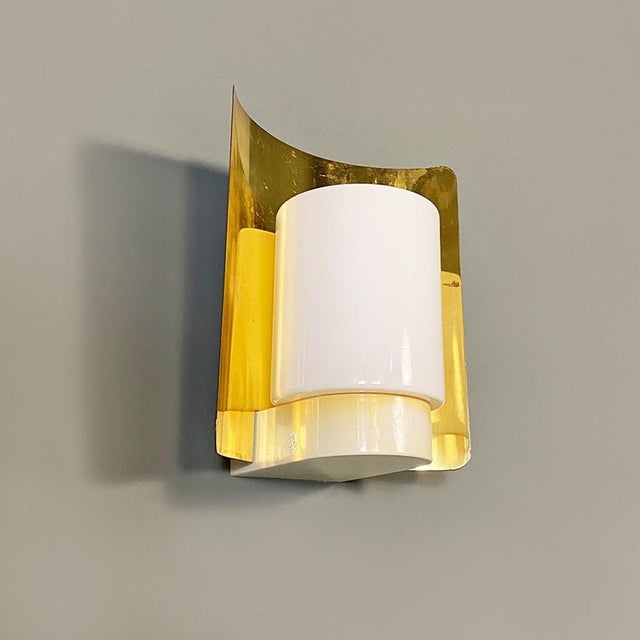 Mid-Century Modern Brass & Glass Wall Light by Jakobsson for Ab Markaryd, Sweden, 1970s For Sale - Image 11 of 13