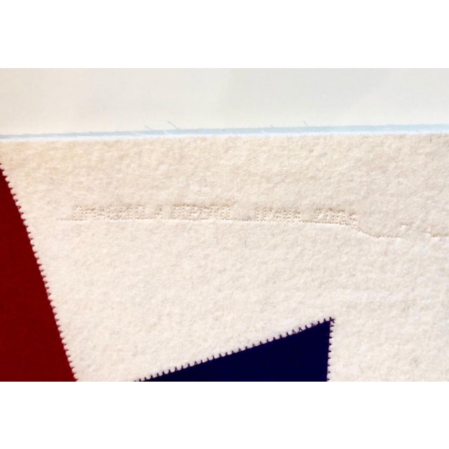 Early 20th Century Early 20th Century Ivana Gaifas, Italian Wool Felt Handmade Futurist Fortunato Depero Art Tapestry Wall Hanging For Sale - Image 5 of 8