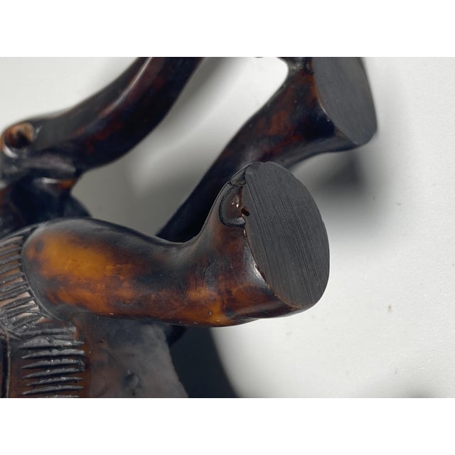 1970s Brown Color Ceramic Elephants Sculptures, France, 1970s, Set of 2 For Sale - Image 5 of 10