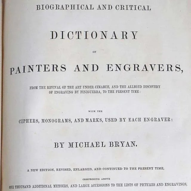 Mid 19th Century Biographical & Critical Dictionary of Painters & Engravers by Michael Bryan Book For Sale In Denver - Image 6 of 7