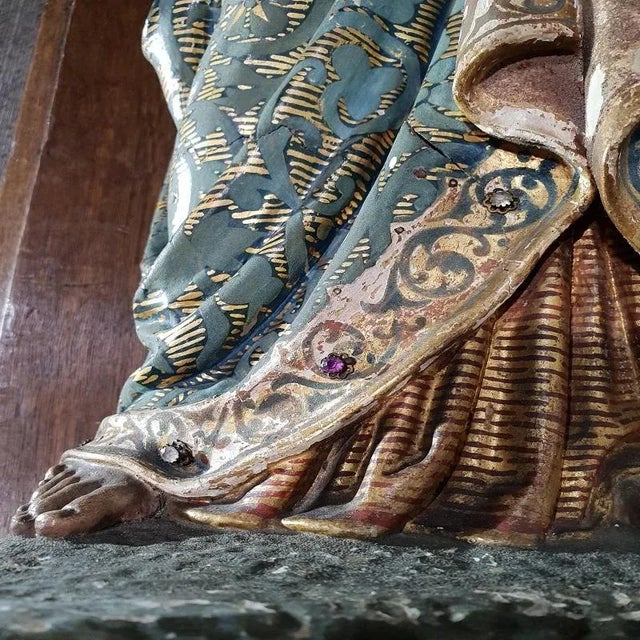 Antique Gothic Dutch Exposition Baldaquin with Madonna For Sale - Image 5 of 14