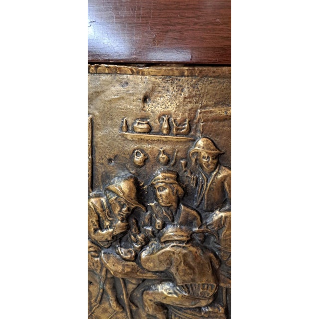 Brown Vintage Brass Relief Panel, 1960 For Sale - Image 8 of 10