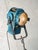 Industrial Blue Fresnel Theater Spotlight Floor Lamp on Matching Steel Tripod from A.E. Cremer, Paris, 1950s For Sale - Image 3 of 18