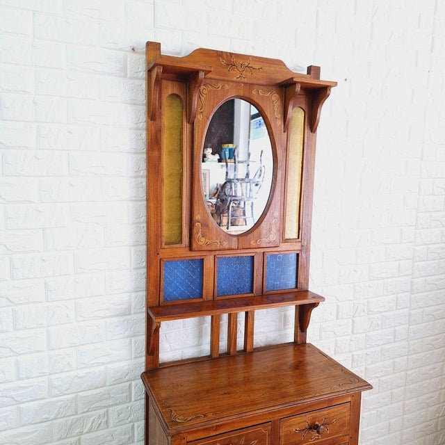 Arts & Crafts Hall Stand in Teak For Sale - Image 6 of 18