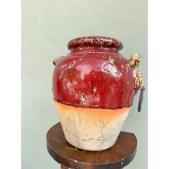 Vintage Terracotta Lion-Head Handles Vessel / Urn — Italian Mediterranean Style For Sale - Image 9 of 9