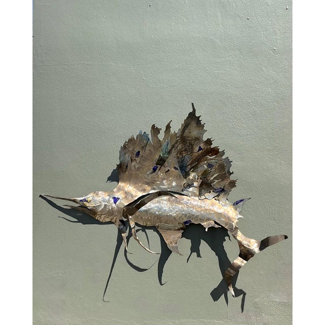 Vintage Metal Sailfish Wall Sculpture For Sale - Image 16 of 18