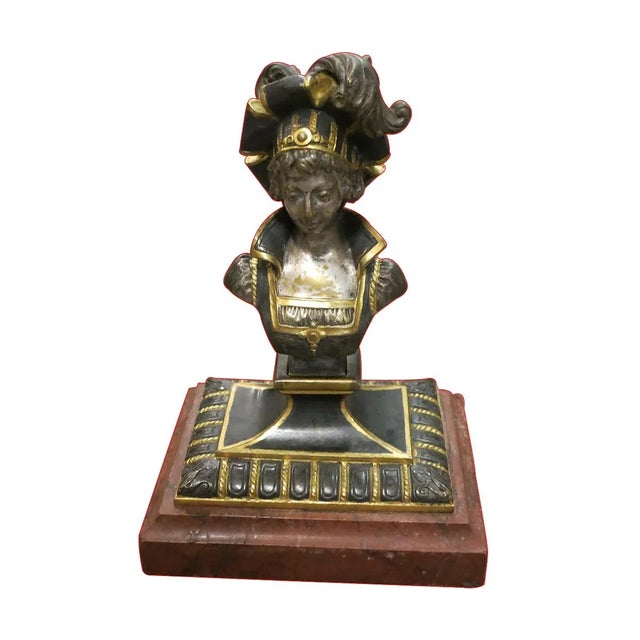 Late 19th Century Vintage French Silvered Bronze Bust For Sale - Image 4 of 4