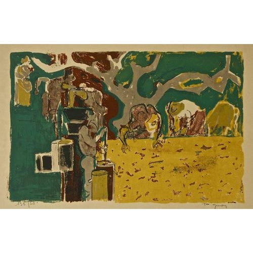 Lithograph on paper. Hand Signed and numbered. Edition of 250 pieces. Very good condition. This piece is attributed to the...