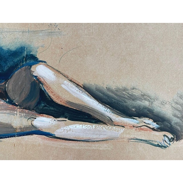 Henry De Waroquier, Reclining Nude, 1920s, Watercolor For Sale - Image 4 of 16