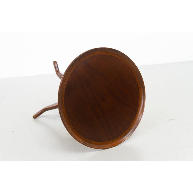 Round Danish Side Table in Oak and Walnut by Anton Kildeberg, 1960s For Sale - Image 9 of 17