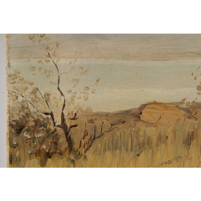 D. Klein, Solitary Tree by the Lakeside in Autumn Field, Oil Painting For Sale - Image 4 of 16