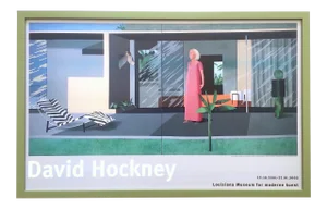 David Hockney Lithograph Print Framed Exhibition Poster " Beverly Hills Housewife " 1966