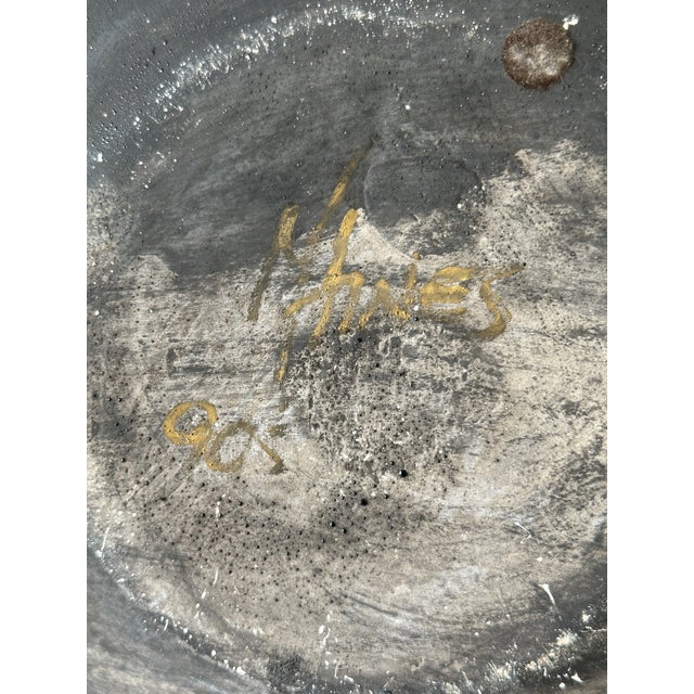 Cinnamon Large Mark Hines Raku Centerpiece Bowl For Sale - Image 8 of 8
