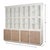 Farmhouse Pine Bookcase with Glass Doors and Weathered Wood Base For Sale - Image 10 of 10