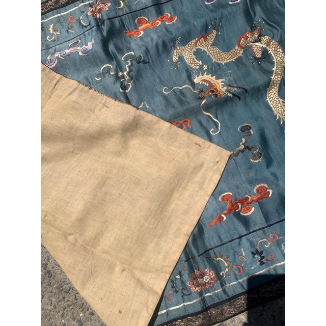 1870s, Handmade Antique Chinese Collectible Silk Textile 2.6' X 3.8' For Sale - Image 4 of 8
