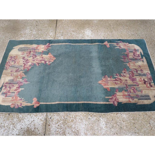 Galerie Shabab Collection Mid-20th Century Chinese Art Deco Throw Rug For Sale - Image 4 of 8