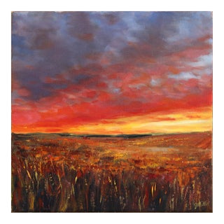 Near and Far II - Original Contemporary Abstract Landscape Acrylic and Graphite Painting on Canvas by Jodi Miller For Sale