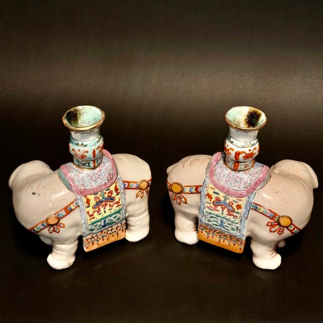 Early 20th Century Chinese Export Famille Rose Enameled Elephant