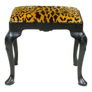 A George III Style Black Lacquered Stool