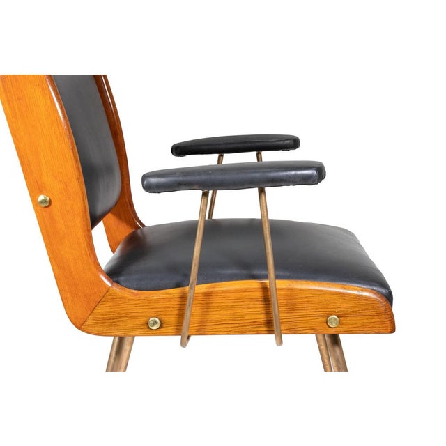 Italian Fabric and Wood Armchairs by Carlo Ratti, 1960s, Set of 2 For Sale - Image 4 of 10