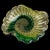 Murano Vintage Murano Gold Flecks Emerald Green Swirl Paint Stroke Italian Art Glass Ribbed Bowl Dish For Sale - Image 4 of 4