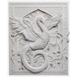 Halcyon Song by Marisa Aragón Ware | Paper Sculpture of a bird with intricate floral designs For Sale