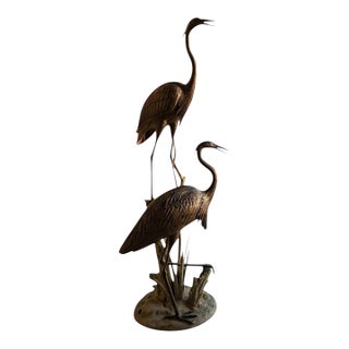 Bronze Heron Tiered Fountain Sculpture For Sale