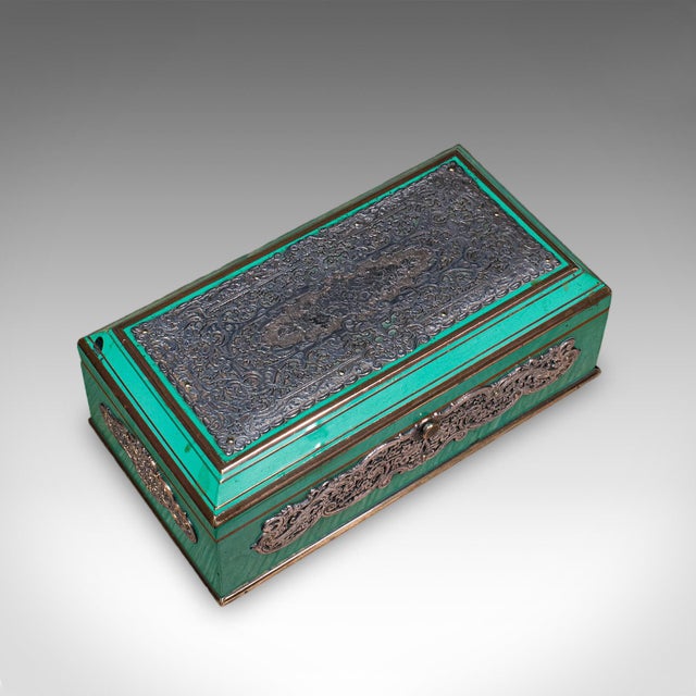 Wood Small Antique Keepsake Box, English, Silver Plate, Trinket Case, Edwardian, 1910 For Sale - Image 7 of 12
