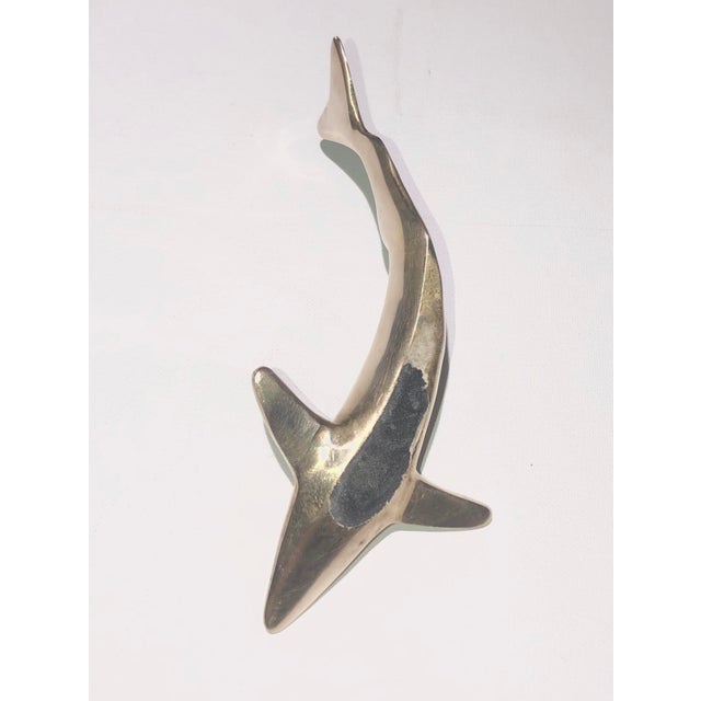 Vintage Brass Shark Figurine For Sale - Image 4 of 6