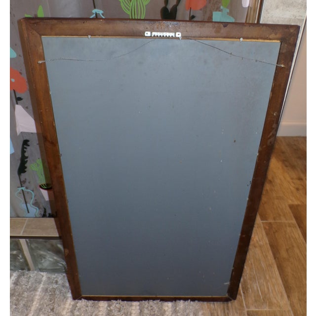 Vintage Walnut Framed Arched Fretwork Overlay Wall Mirror For Sale - Image 9 of 10