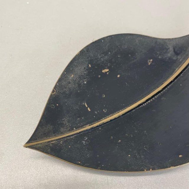 Metal Bronze Handmade Leaf Plate by Noak Leipzig, Germany, 1950s For Sale - Image 7 of 18