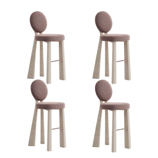 Brown Mary II Bar Chairs with Upholstered Legs by Ottiu, Set of 4 For Sale - Image 8 of 8