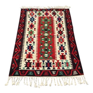 1960s Vintage Turkish Kilim Rug - For Sale