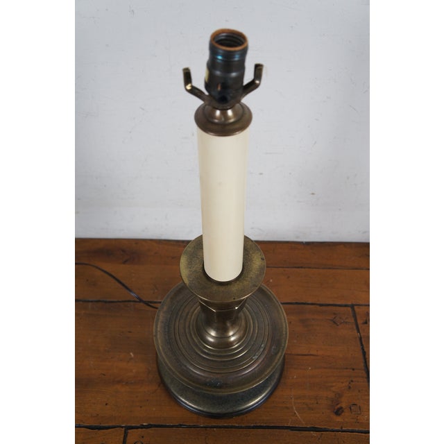 Vintage Frederick Cooper Brass Candlestick Candle Stand Table Lamp For Sale - Image 6 of 12