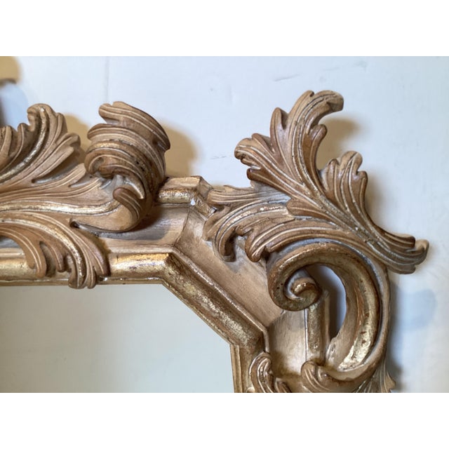 Rococo Beautifully Carved Weathered Gilt Wood Mirror For Sale - Image 3 of 9