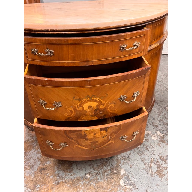 Neoclassical Semicircular Demi-Lune Commode, 19th Century For Sale In San Francisco - Image 6 of 12