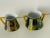 Antique Art Nouveau irridescent porcelain Loetz sugar pot and creamer. Rare collectible pieces.